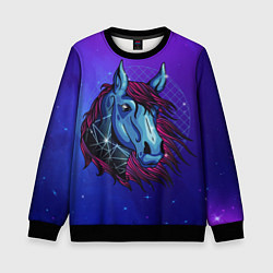 Детский свитшот Retrowave Neon Horse