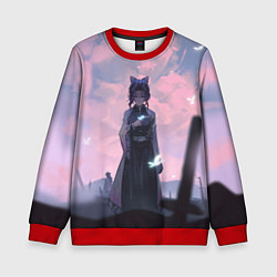 Свитшот детский КЛИНОК РАССЕКАЮЩИЙ ДЕМОНОВ, цвет: 3D-красный