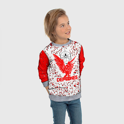 Детский свитшот Deftones / 3D-Меланж – фото 3