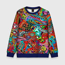 Свитшот детский Яркая абстракция bright abstraction, цвет: 3D-синий