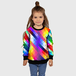 Свитшот детский Пиксельная радуга, цвет: 3D-черный — фото 2