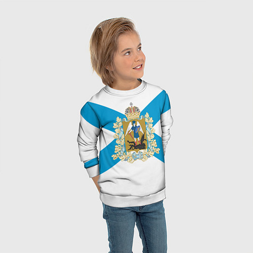 Детский свитшот Архангельская область / 3D-Белый – фото 3