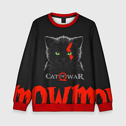 Свитшот детский Cat of war, цвет: 3D-красный