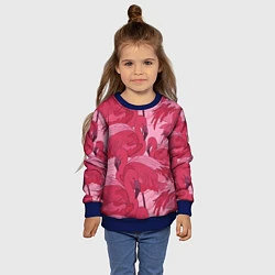 Свитшот детский Розовые фламинго, цвет: 3D-синий — фото 2