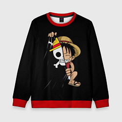 Свитшот детский ONE PIECE ЛУФФИ ЧЕРЕП СИМВОЛ, цвет: 3D-красный