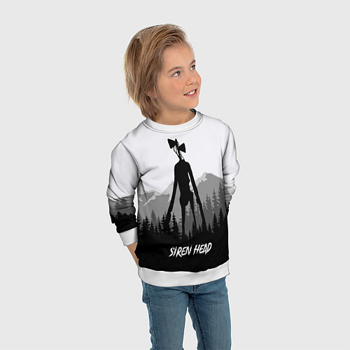 Детский свитшот SIREN HEAD DARK FOREST / 3D-Белый – фото 3