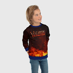 Свитшот детский Valheim огненный лого, цвет: 3D-синий — фото 2