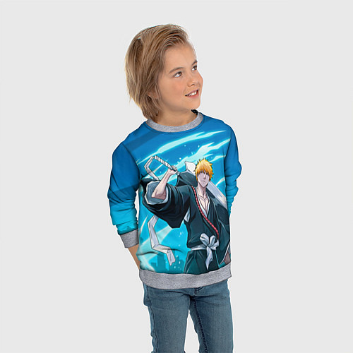 Детский свитшот Bleach-Ichigo / 3D-Меланж – фото 3