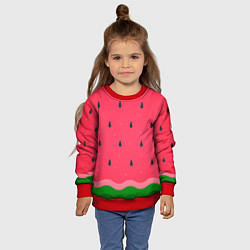 Свитшот детский Текстура арбуза, цвет: 3D-красный — фото 2