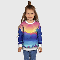 Свитшот детский Красочные Горы, цвет: 3D-белый — фото 2
