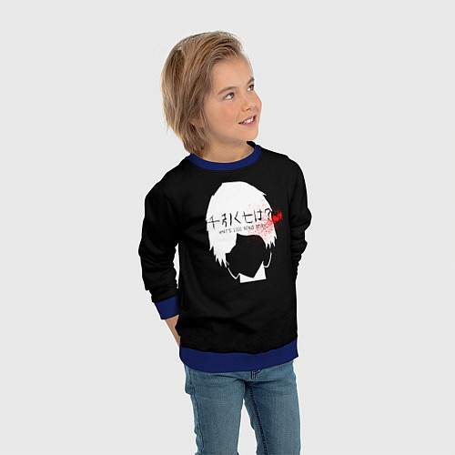 Детский свитшот Whats 1000 minus 7 Kaneki / 3D-Синий – фото 3