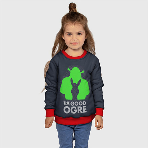 Детский свитшот Shrek: Im good ogre / 3D-Красный – фото 4