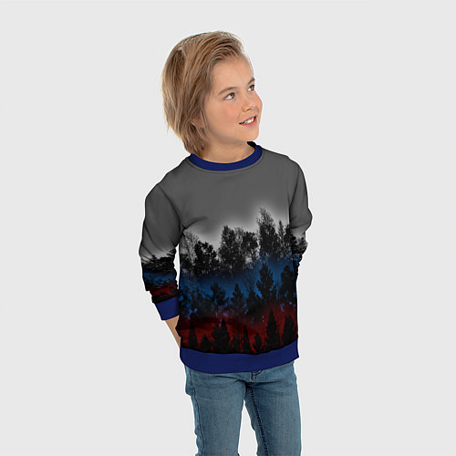 Детский свитшот Флаг из леса / 3D-Синий – фото 3