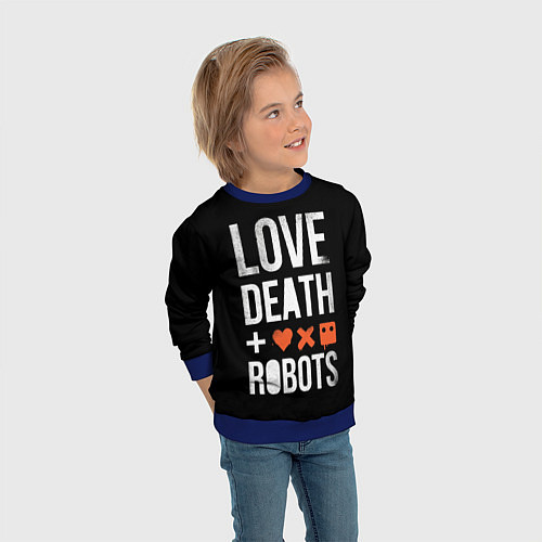 Детский свитшот Love Death Robots / 3D-Синий – фото 3