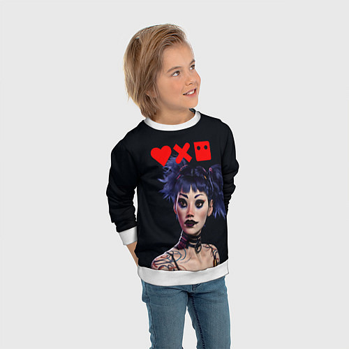 Детский свитшот Love, Death and Robots Lora Z / 3D-Белый – фото 3