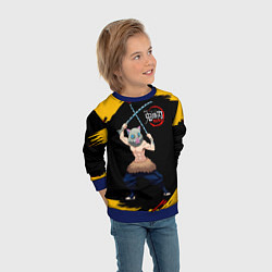 Свитшот детский Иноске Хашибира Kimetsu no Yaiba, цвет: 3D-синий — фото 2