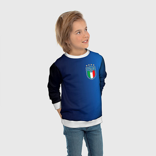 Детский свитшот Сборная Италии / 3D-Белый – фото 3