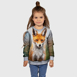 Свитшот детский Рыжая лисица, цвет: 3D-меланж — фото 2