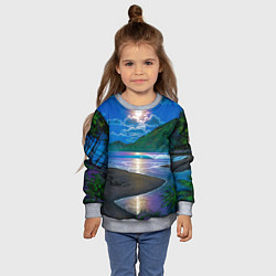Свитшот детский Гавайский пейзаж, цвет: 3D-меланж — фото 2