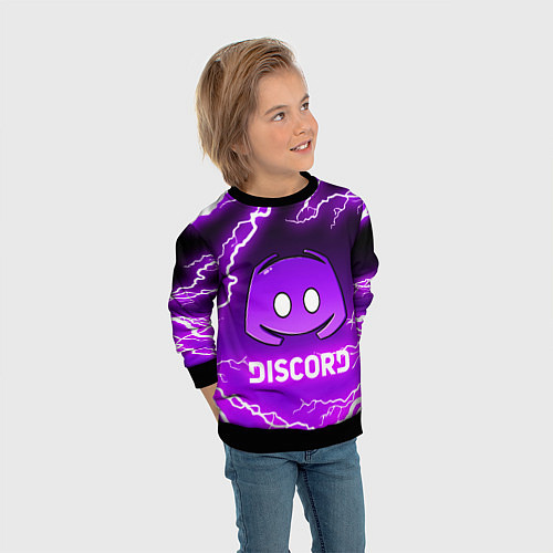 Детский свитшот DISCORD ДИСКОРД МОЛНИЯ / 3D-Черный – фото 3