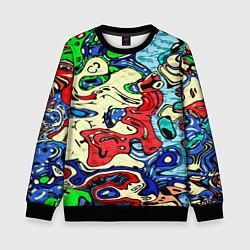 Свитшот детский Multicolored, цвет: 3D-черный