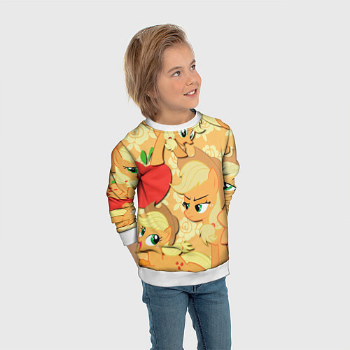 Детский свитшот Applejack pattern / 3D-Белый – фото 3