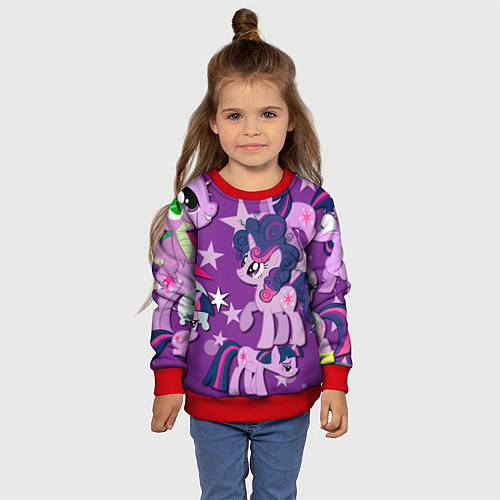 Детский свитшот Twilight Sparkle / 3D-Красный – фото 4