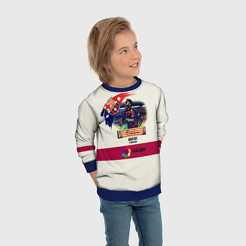 Детский свитшот Фати игрок Барселоны / 3D-Синий – фото 3