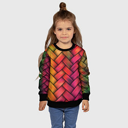 Свитшот детский Colorful weave, цвет: 3D-черный — фото 2