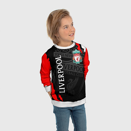 Детский свитшот LIVERPOOL ЛИВЕРПУЛЬ СПОРТ / 3D-Белый – фото 3