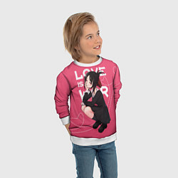 Свитшот детский Love is war, цвет: 3D-белый — фото 2