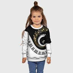 Свитшот детский МУЗЫКАЛЬНЫЙ УЗОР, цвет: 3D-белый — фото 2