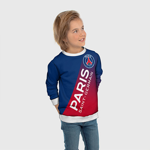 Детский свитшот ФК ПСЖ PARIS SAINT GERMAIN / 3D-Белый – фото 3