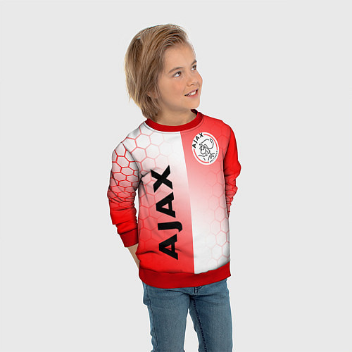 Детский свитшот FC AJAX AMSTERDAM ФК АЯКС / 3D-Красный – фото 3