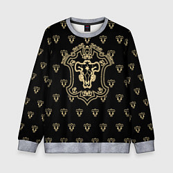 Свитшот детский Черные быки Чёрный клевер, цвет: 3D-меланж