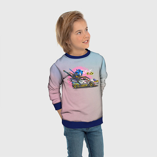 Детский свитшот Sonic racer / 3D-Синий – фото 3