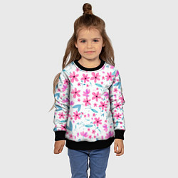 Свитшот детский Цветочный узор, цвет: 3D-черный — фото 2