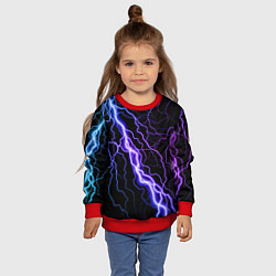 Свитшот детский НЕОНОВАЯ МОЛНИЯ ГРОЗА, цвет: 3D-красный — фото 2