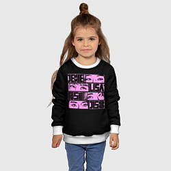 Свитшот детский Black pink eyes, цвет: 3D-белый — фото 2