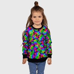 Свитшот детский Неоновый папоротник, цвет: 3D-черный — фото 2