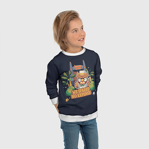 Детский свитшот Jurassic Crossing / 3D-Белый – фото 3