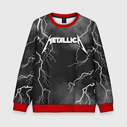 Свитшот детский METALLICA РАЗРЯД МОЛНИИ, цвет: 3D-красный
