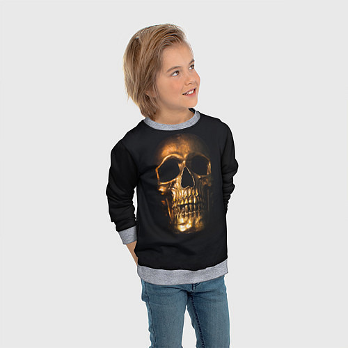 Детский свитшот Golden Skull / 3D-Меланж – фото 3