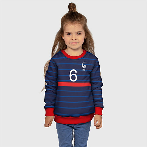 Детский свитшот Погба футболист Франция / 3D-Красный – фото 4