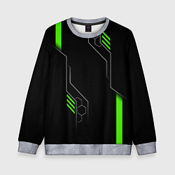 Детский свитшот ФУТУРИСТИЧНАЯ БРОНЯ ЗЕЛЕНАЯ