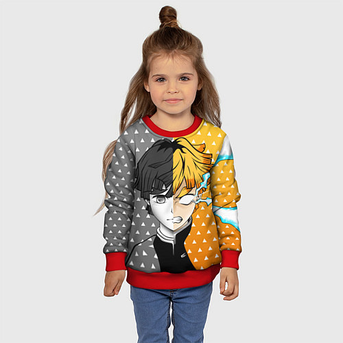 Детский свитшот ПУТЬ ЗЕНИЦУ КЛИНОК / 3D-Красный – фото 4