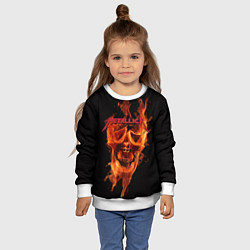 Свитшот детский Metallica Flame, цвет: 3D-белый — фото 2