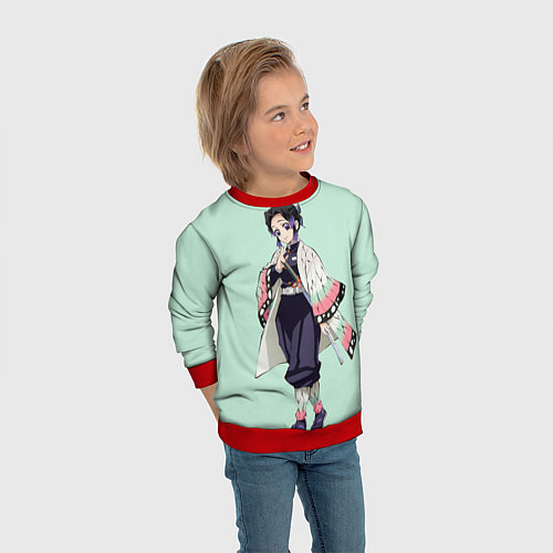 Детский свитшот Шинобу Кочо, Столб Насекомого / 3D-Красный – фото 3