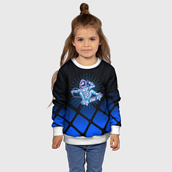 Свитшот детский Космонавт на скейтборде, цвет: 3D-белый — фото 2