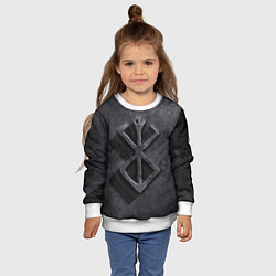 Свитшот детский БЕРСЕРК камень, цвет: 3D-белый — фото 2